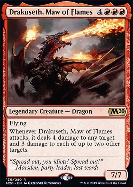 MTG Magic the Gathering Drakuseth, Maw of Flames (136/357) Core Set 2020 LP