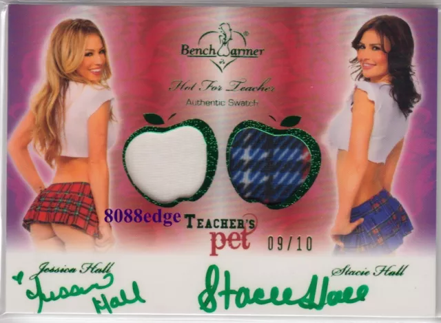 2011 Benchwarmer Dual Pet Swatch Auto: Stacie/Jessica Hall #9/10 Autograph