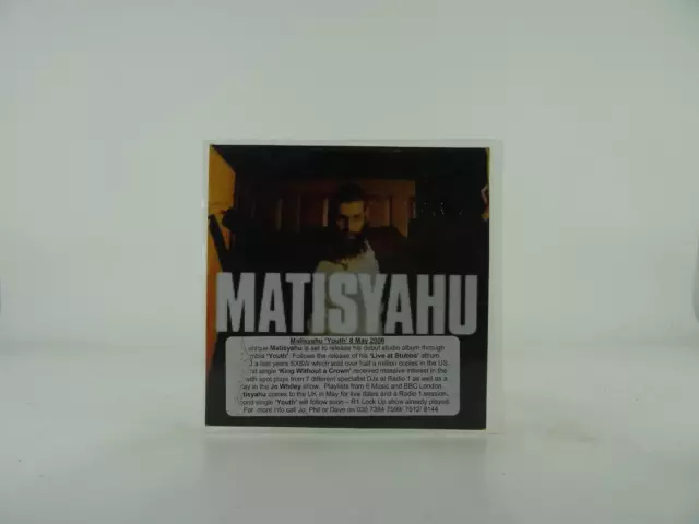 MATISYAHU YOUTH (112) 13 Track Promo CD Album Picture Sleeve