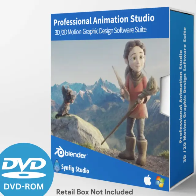 Animation Studio- PRO 3D/2D Motion Graphic Design Software Suite-DVD Windows/Mac