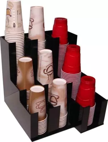 Coffee & Soda Cup lid Holder Dispenser and Organize caddy coffee counter display