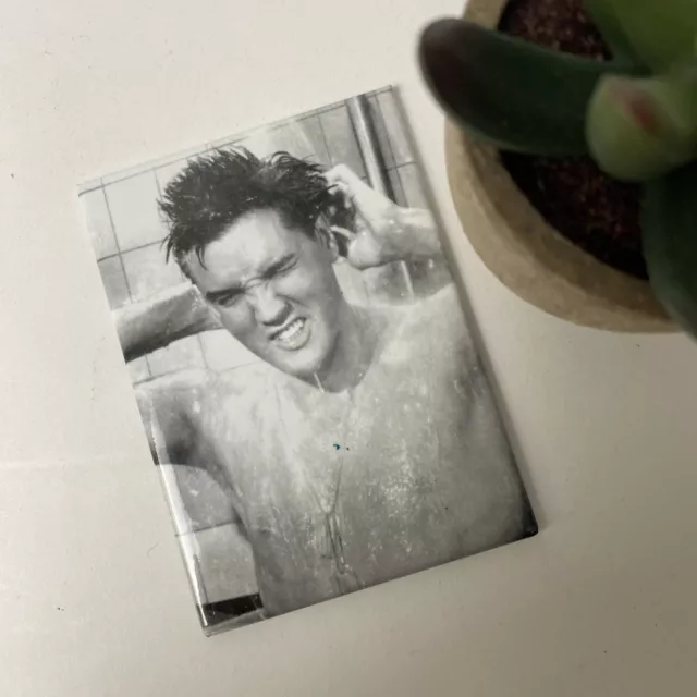 Elvis Aaron Presley In The Shower Dog Tags Collectible Magnet