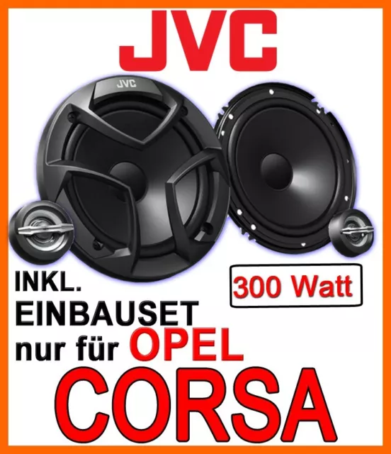 Opel Corsa B, C, D - JVC LAUTSPRECHER BOXEN 16cm Tür vorne 160mm 300W. EINBAUSET