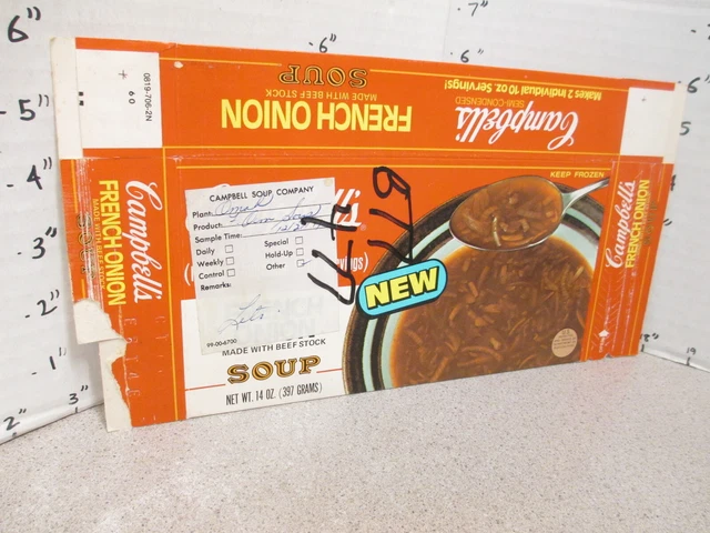 CAMPBELL'S 1970s FRENCH ONION soup vintage frozen food box #1 TV dinner