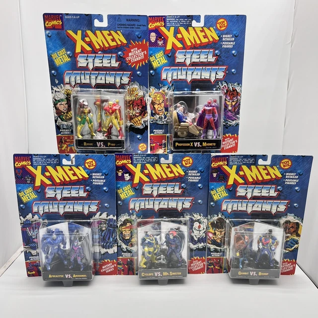 Marvel X-Men Steel Mutants Die Cast Metal Action Figures Toybiz 1994 Lot of 5 2