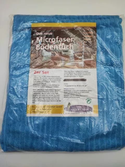 Aqua Clean Microfaser Bodentücher 2 Stück Hochtief Struktur 60x50 cm Bodentuch