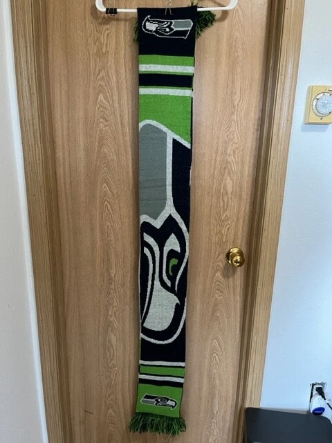 Seattle Seahawks Scarf Knit Winter Neck Double Sided Big Team Logo NFL