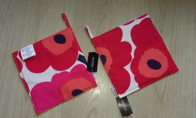 Soporte para ollas MARIMEKKO 7,5""x7,5"" rojo estampado único decoración de cocina