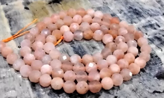 Natural Peach Moonstone, Faceted Round, 4-4.5mm, Approx 94 pcs Free postage. Oz