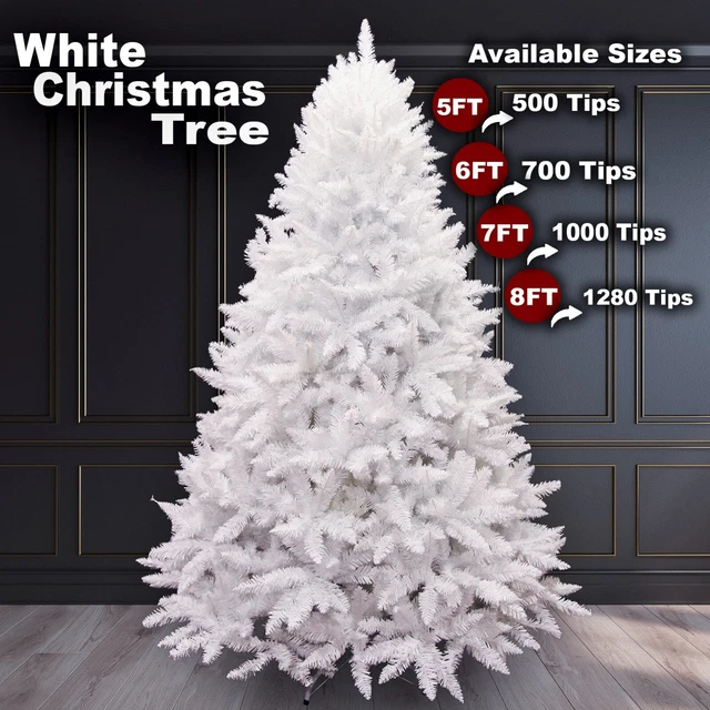 WHITE CHRISTMAS TREE Colorado Bushy Spruce Artificial Xmas Decor 5ft