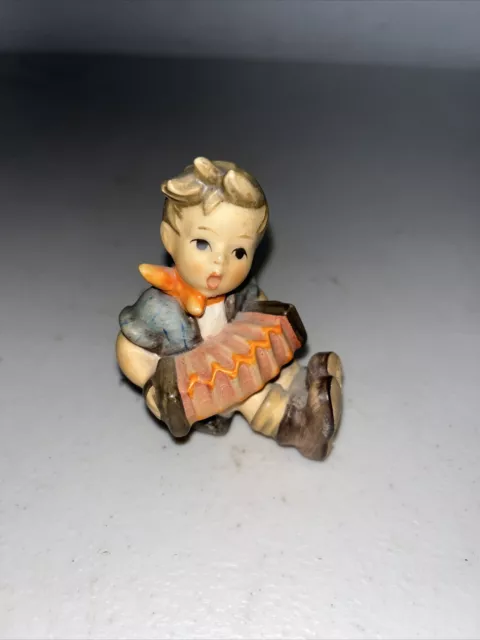 Hummel Goebel Figurine Little Boy Sitting Playing Accordian