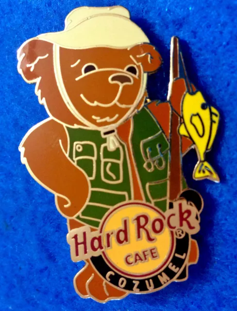 RARE COZUMEL MEXICO SPORTS BEAR SERIES HRC FISHERMAN FISH Hard Rock Cafe PIN LE