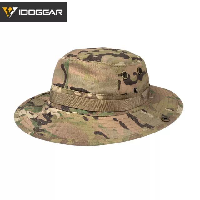 IDOGEAR Tactical Boonie Mütze Angelmütze Wandermütze tarnfarben verstellbar Gear