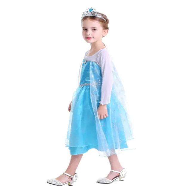 Abiti da principessa per ragazze Elsa Anna congelati abito cosplay costume bambino abito da festa 4