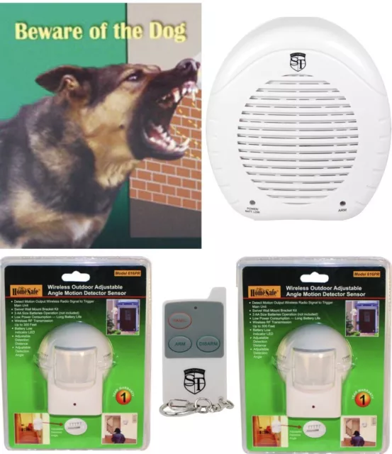 BARKING WATCH DOG Alarm Home Security Safety System 1 REMOTE + 2 OUTDOOR SENSORS 2