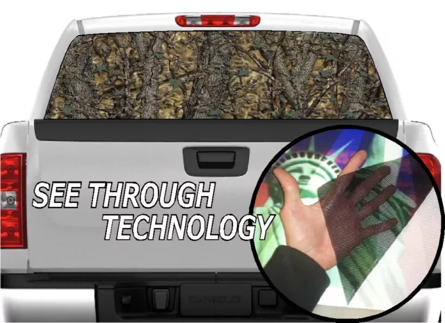 P334 CAMO CAMOUFLAGE Rear Window Tint Graphic Decal Wrap Back Pickup Graphics