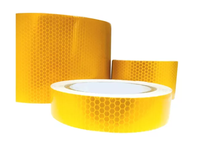 Golden Yellow High Visibility Self-Adhesive Reflective Tape UK - VAT Registered.
