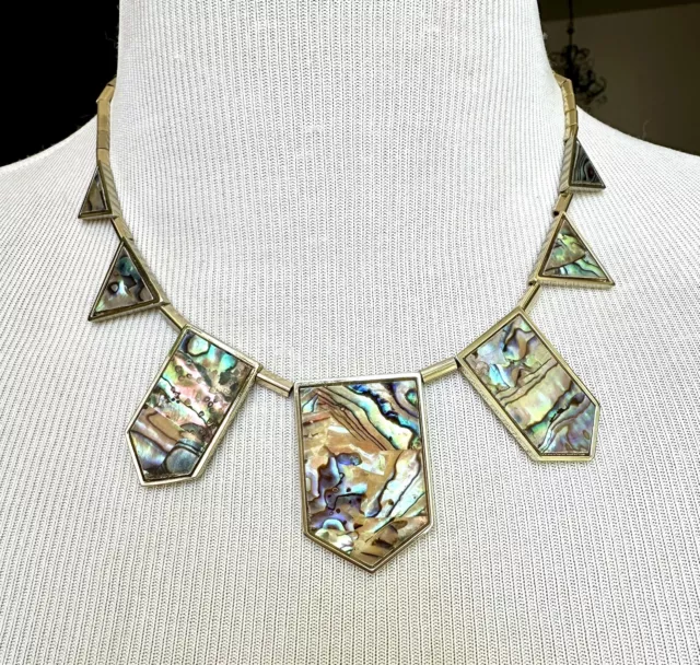 House Of Harlow Statement Abalone Geo Necklace 2