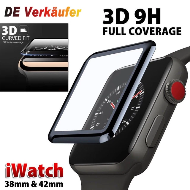 Apple Watch iWatch-Serie 1 2 3 4 3D Voll Abdeckung Gehärtetes Glas Displayschutz