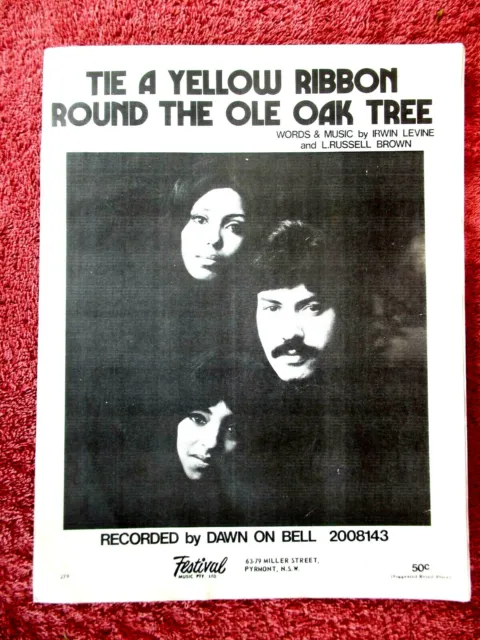 Tie A Yellow Ribbon Round  The  Ole  Oak  Tree    Vintage Sheet Music