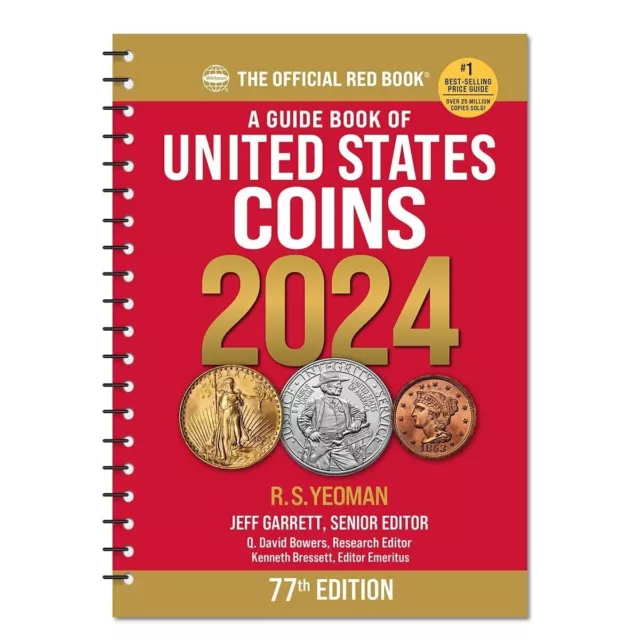 2024 RED BOOK Price Guide, Spiral & 2024 Blue Book, Handbook of U.S