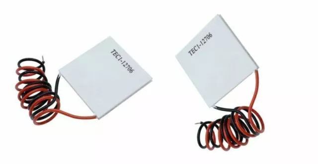 2x TEC1-12706 Peltier-Element 12 V 6 A 60 W (L x B x H) 40 x 40 x 3.6 mm