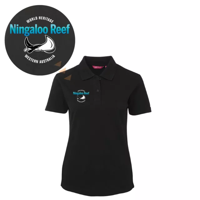 Ningaloo Reef World Heritage ( Manta Ray ) Polo Shirt  - Female cut