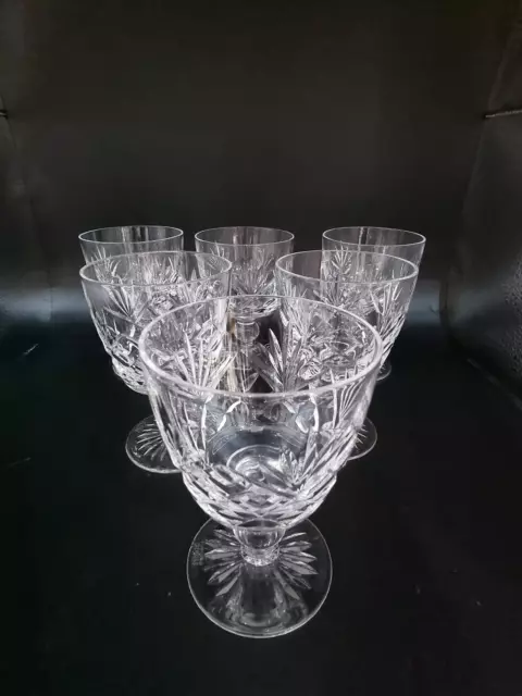 Stunning vintage set of 6 Stuart Crystal small Wine Glasses. Ludlow Pattern. 175