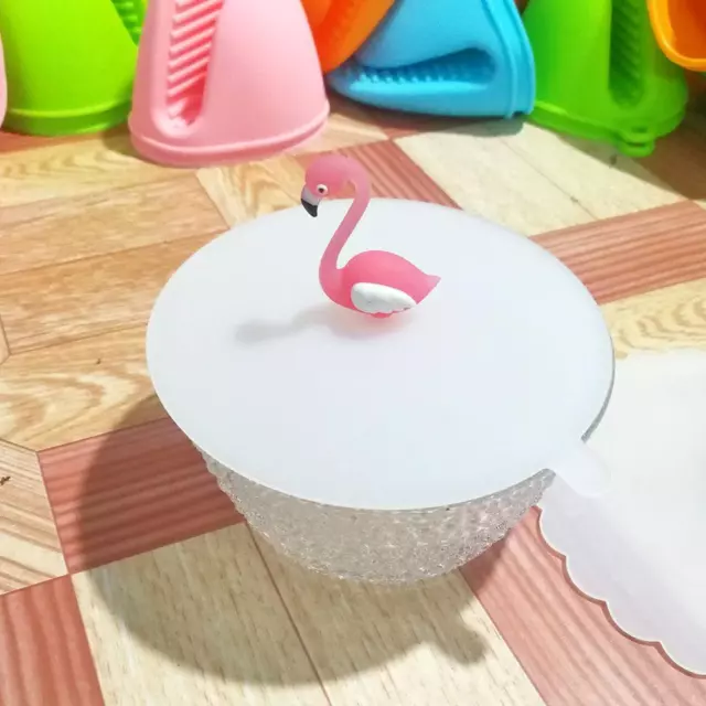 Creativa taza de té antipolvo flamingo tapa silicona a prueba de fugas café