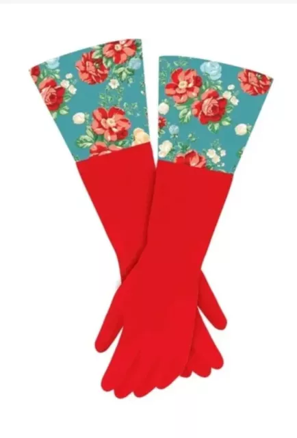 Pioneer Woman Vintage Floral Reusable Cleaning Gloves Heavy Duty OSFM