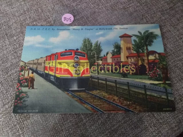 PBOE Train or Station Postcard Railroad RR FEC RY STREAMLINER HENRY F FLAGLER