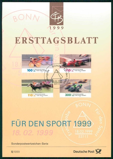 Germany Brd Etb 1999/05 Sports Cycling Formula 1 Moto Gp Horse Riding