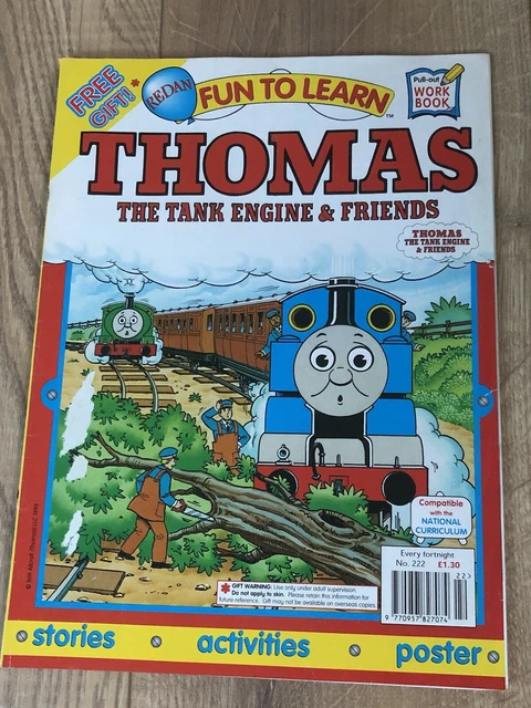 Thomas Tank Engine Learning THOMAS THE TANK Engine Fun to Learn Issue 222 From 1999 With Poster £10 ...