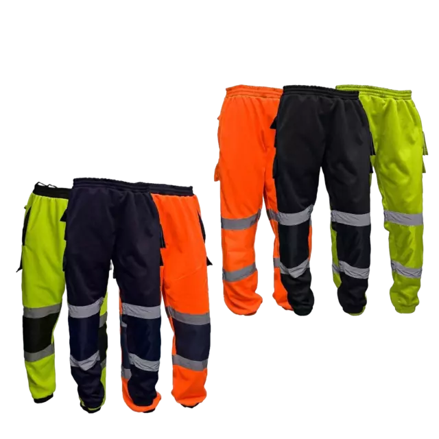 Hi Vis Work Trouser Mens Cargo Pants Combat Outdoor Trousers Pants Workwear Full