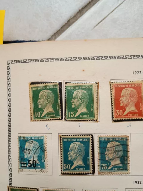 TIMBRES DE FRANCE -lot- PASTEUR (1923-1926) - Oblitérés-non-oblitérés