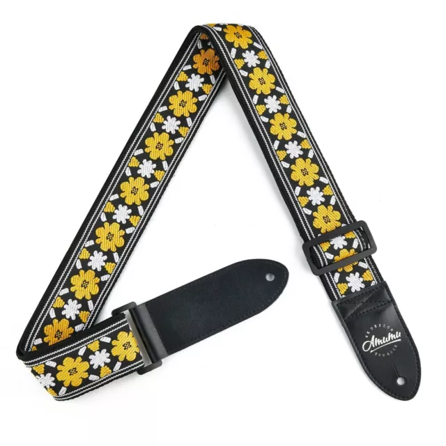 Amumu Yellow Flower Guitar Strap, CO30J