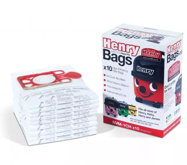 Henry Hoover Bags Hetty HEPAFLO Vacuum Cleaner Hoover Bags 907075 604015 x 10