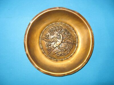 Hand made old Greek Plate/Tray in copper, engraved of late 19-20th century
