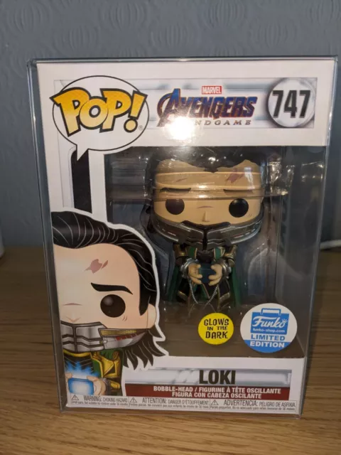 Funko Pop! Marvel Avengers Endgame Loki (With Tessaract) GITD Funko Shop  Exclusive Bobble-Head #747