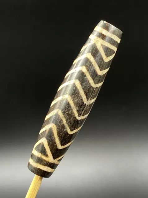 South East Asian Burmese Antiquities Jewelry Trade Pumtek Wood Bead Late 19 C.
