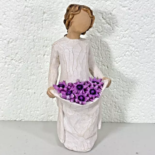 Willow Tree "Simple Joys" Demdaco Susan Lordi 2013 Woman Purple Flowers Figurine