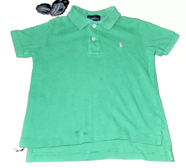 Polo Ralph Lauren Boys Polo Pique Shirt Green Size 4/4T Short Sleeve