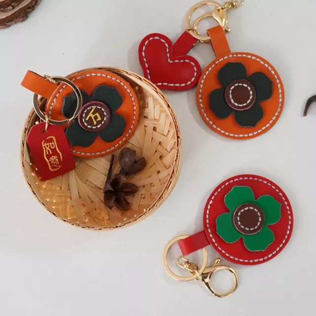Personalize Your Crafts with this Persimmon Pendant Leather Material Bag
