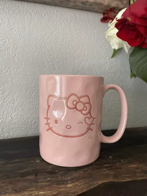 Sanrio Hello Kitty Wink Pink Coffee Mug Cup Pottery Ceramic 16oz