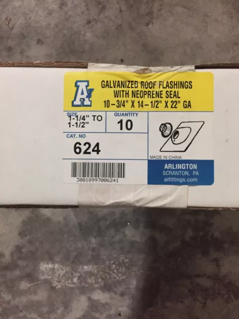 Qty. 10  624 Arlington 1-1/4"-1-1/2" Metal Roof Flashing