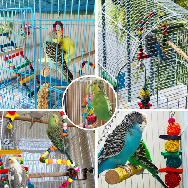 Vogelspielzeug 7 Stück Wellensittich Hängende Glocke Schaukel  Papageienspielzeu