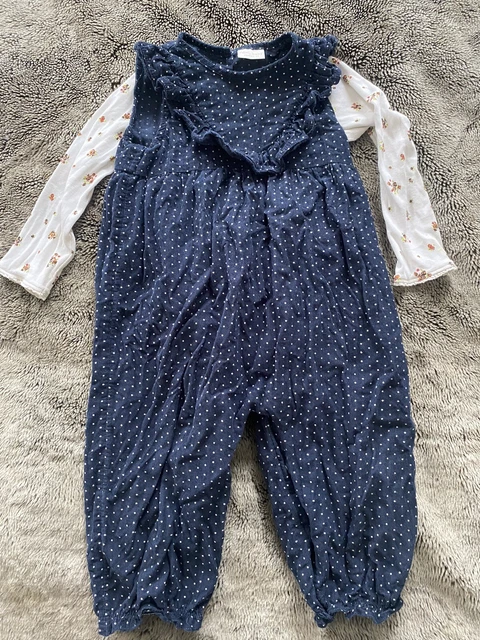 Next girls dungarees and grow outfit size 12-18 months GORGEOUS