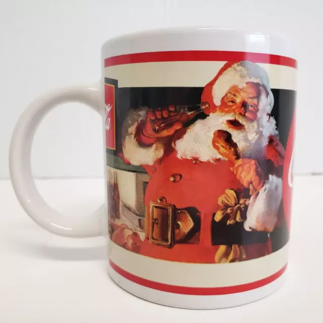 Vintage Coca-Cola Coke Christmas Santa Coffee Mug Houston Harvest 2001 Cup NEW
