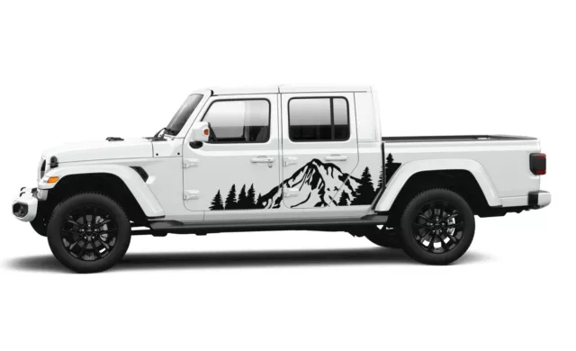 Mountains decal for Jeep Gladiator JT Rubicon Overland Graphics design Stickers 2