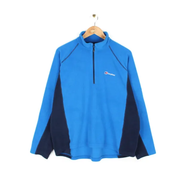 Berghaus 1/4 Zip Fleece Sweatshirt Blue Hiking Walking Jumper Mens Size XL